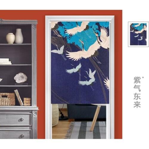 Japanese Noren Red-crown Crane 85cmx90cm 85x120cm Thicken Door Curtain Japan Portiere Hangings Door for Living Room
