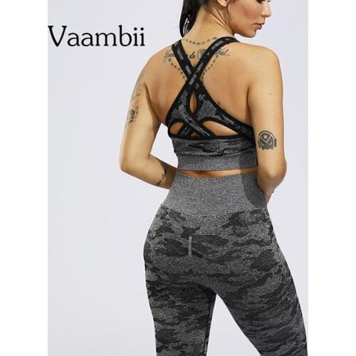 Womens Camo Fitness Clothing 2 Piece Athletic Active Wear For Women Seamless Sportwear Bra Leggings Tracksuits Set Yoga Sets