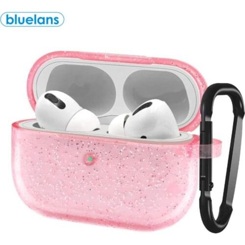 1PCS Starry Sky Sequin Soft Anti-Scratch Anti-Drop Wireless Bluetooth Headset Protective Cover With Hook For AirPods Pro