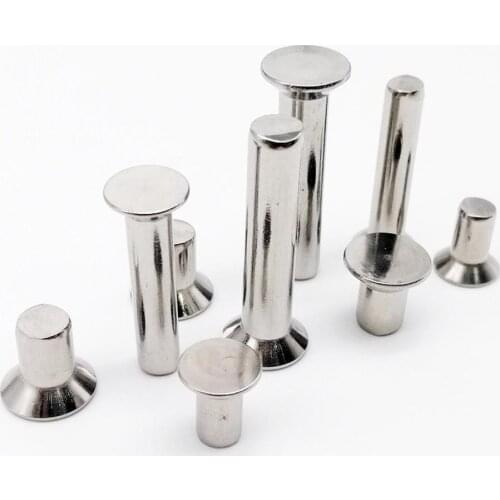 10/50pcs M1 M1.2 M2 M2.5 M3 M4 M5 M6 A2-70 304 Stainless Steel Flat Countersunk Head Solid Rivet GB869 for Label Name Plate