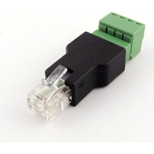 10pcs Ethernet RJ11 6P4C Male to Screw Terminal 4 Pin Splitter CCTV Adapter Connector