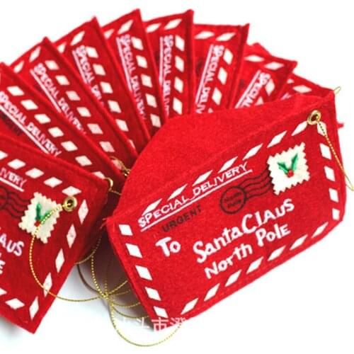 100pcs/lot 2016 new hot sale Christmas tree decorations Xmas ornaments red Envelope cards candy Bag home creative wedding decor