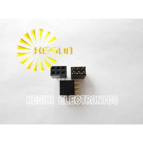 1000PCS 2.54mm 2 X 3 Pin Gold-plated Double Row Straight Female Pin Header ROHS