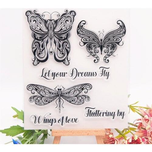 14.5x16.5cm butterfly Transparent Seal Clear Stamps Cutting Dies Roller Stamps DIY Scrapbook Album / Card Production Easter