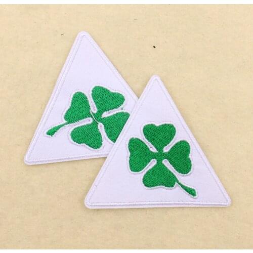 Triangle Four-leaf Clover Patches Ironing Cloth Stickers Embroidery Patch Applique DIY Boys girls Bags hats coats iron Badge Clo