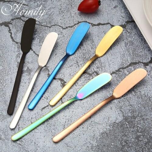 Aomily Stainless Steel Cheese Knife Cutter Western Food Spatulas Jam Knife Cutlery Butter Slicer Gadgets Kitchen Accessories
