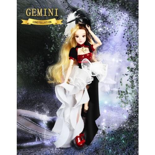 DBS MMGirl 12 Constellation Gemini like BJD Blyth doll 1/6 30cm black and white dress fantasy body toy girl gift