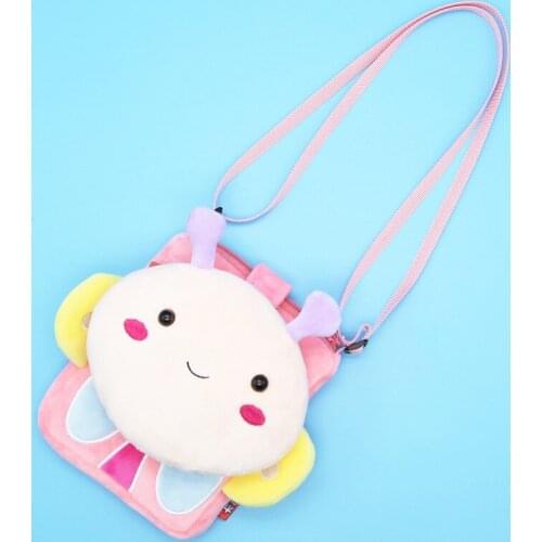 Girls Shoulder Bag Cute Kawaii Plush Butterfly Sling Bag Messenger Bag Kids Keys Coin Purse Lovely Princess Mini Handbag