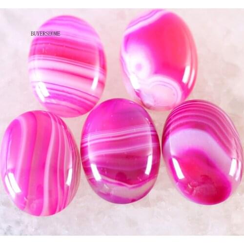 For Jewelry Making Necklace Pendant Bracelet Earrings 18x25MM&15x20MM Oval Natural Bead Rose Red Veins Onyx CAB Cabochon 5Pcs