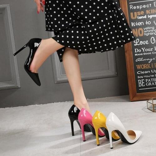 Europe and America Fashion Large Size Super High-Heel Single Shoes Pointed High Heels Thin Heel Catwalk Sexy Womens Shoes 45,46