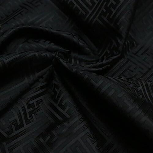 HLQON 75x100cm Imported black Metallic Jacquard Brocade Fabric, yarn dyed fabric for patchwork Women Coat Dress felt tissue