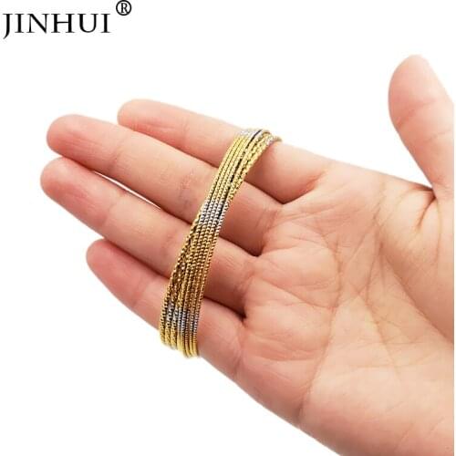 Jin Hui fashion Gold Silver color Bracelets for Women Dubai Bride Wedding Jewelry , Middle East African bangle gifts