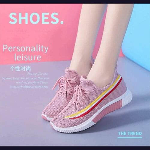 Women Shoes 2021 Fashion Fly Weave Sneakers Women Breathable Platform Casual Shoes Women Lace Up Sport Shoes Zapatillas Mujer