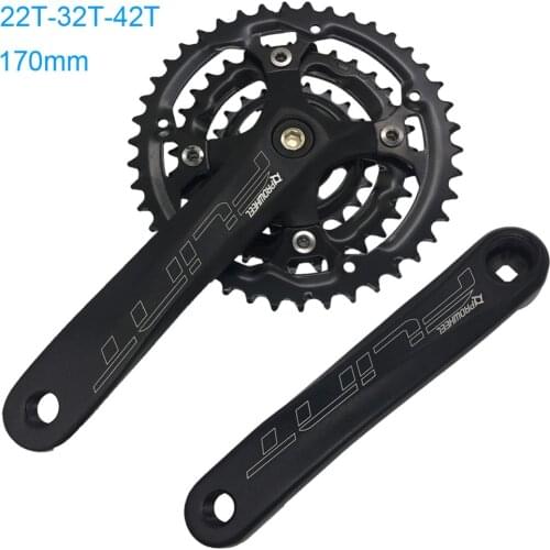 1 Pair PROWHEEL 9/10 Speed Bike Crank Set 22/32/42T Bicycle Crank Set Hollow Tooth Plate 170mm Bicycle Crankset Sprocket