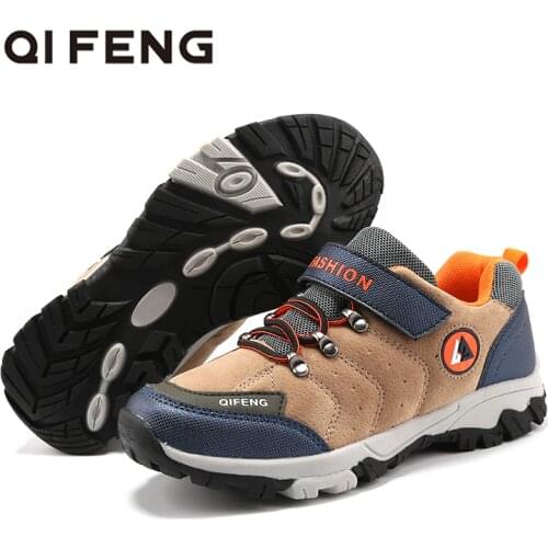 Kids Winter Shoes Boys Non-slip Winter Sneakers Outdoor Warm Ankle Boots Teenagers Mountain Climbing Trekking Hiking Children