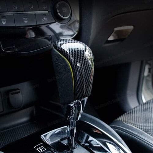 Lsrtw2017 Carbon Fiber Abs Car Gear Shift Knob Cover Trims Head for Nissan Qashqai J11 2019 2020 2021 Accessories Auto Styling