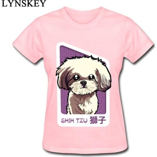 Best Birthday Gift Shih Tzu Dog T Shirt Girl Cute Graphic Anime T-Shirts 100% Organic Cotton Kawaii Dog T Shirt For Women 2018