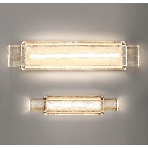 Postmodern minimalist designer light luxury glass background wall living room bedroom bedside wall lamp