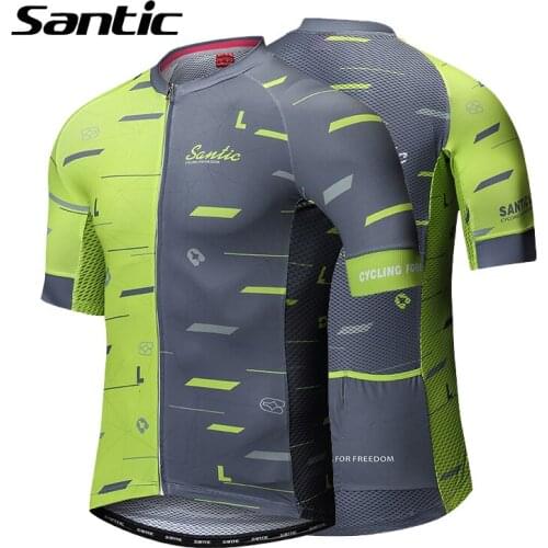 Santic 2019 Summer Pro Team Cycling Jersey Men Short Sleeve Racing Road Mountain Bike Jersey Bicycle Soft Comfortable Material
