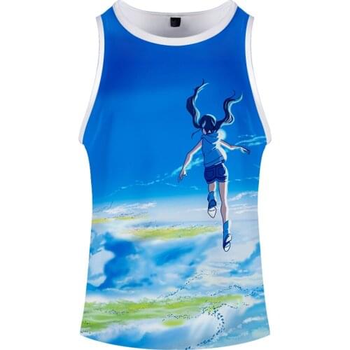 Son of the weatherJ apanese cartoon men Soft Solid Tank Top Straps Tank Tops