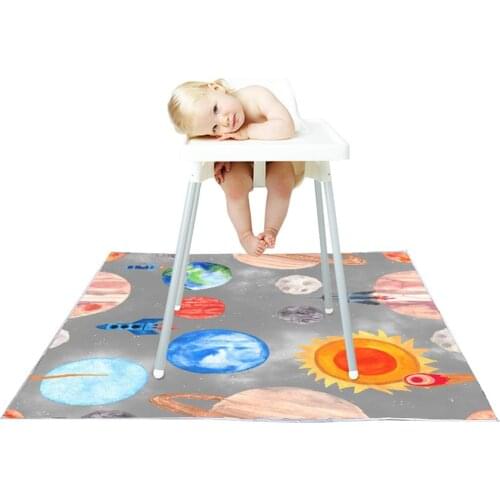 Baby Feeding High Chair Splash Floor Mat Anti Slip Foldable Washable Waterproof Floor Protector For Kids Toddler