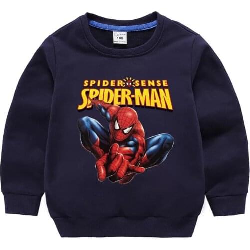 New Boy Spiderman Sweatshirt Childrens Clothing Cotton Long Sleeve Toddler Kids Clothes Baby Hoodies Clothes