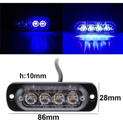 New product car truck beacon light flashing malfunction emergency car truck beacon light warning amber blue 4 LED strobe grille