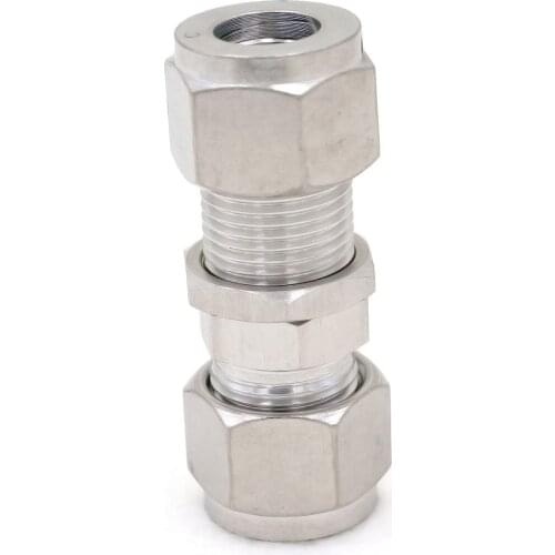 Fit Tube O/D 16mm Bulkhead 304 Stainless Steel Ferrule Pneumatic Air Compression Fitting