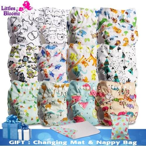 12 Standard/Charcoal Washable Reusable Nappy Diaper with 12 Microfiber/Bamboo/Charcoal Insert Select Nappy/Insert Type in Option