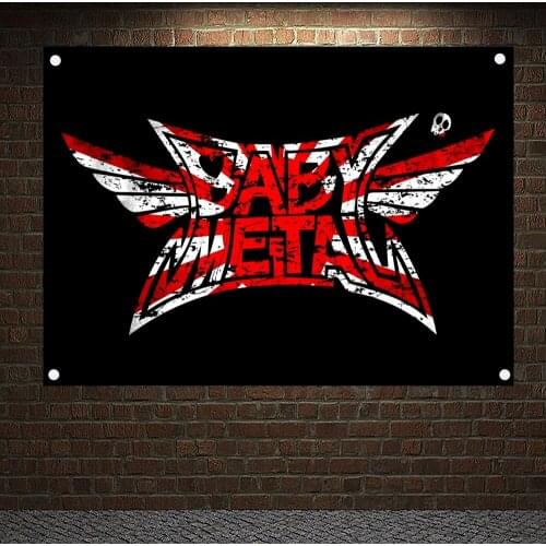 BABYMETAL Rock 'n' Roll Popular Music Band Posters High Quality Four Holes Flag Banner Office Music Studio Room Wall Decoration