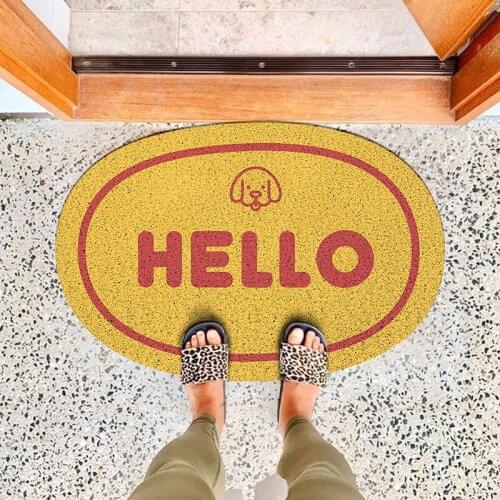 Message Hallway Mat PVC Cuttable English Words Entrance Rug Carpet Area Anti Dust Floor Pad Doormat Nordic Aesthetic Home Decor