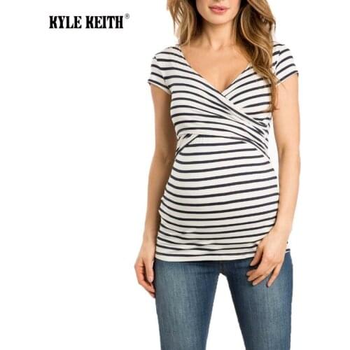 Plus Size S-XXL Womens Maternity Nursing Tops Short Sleeve V Neck Breastfeeding Tee Shirts Pregnancy Clothes