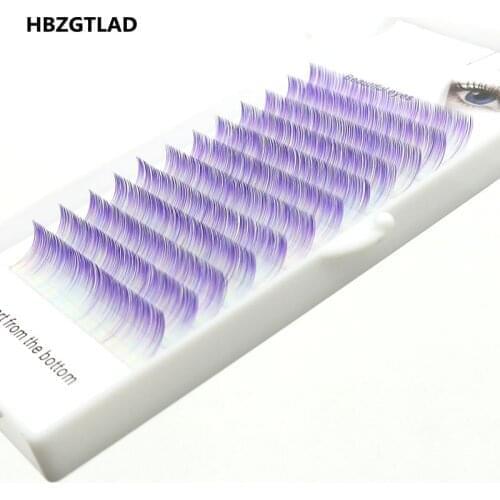 HBZGTLAD Brand new C/D curl 0.07/0.1mm 8-15mm false lashes white+purple color eyelash mix colored lashes Faux eyelash extensions