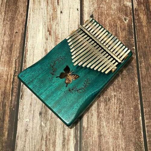 Luxury Kalimba - 17 Keys Thumb Piano Include Tuning Hammer and Study Instruction. Unique Gift for Kids Adult Beginners Blue