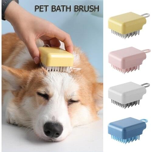 Pet Bath Brush Cats Dogs Bath Brush Dogs Grooming Tool Shampoo Massage Brush Silicone Comfort Pet Anti-Skid Soft Massage Brush