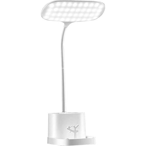 LED Small Desk Lamp,for Home Office with USB Charging Port Pen Holder Gooseneck Adjustable Reading Light Table Lamp