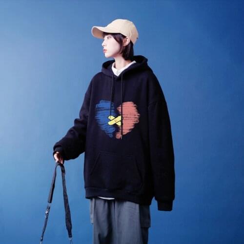 Hoodies Women 2021 Autumn Hooded Sweatshirts Loose Basic Casual Print Cotton Long Sleeve Ladies Tops Clothes Female Pullovers