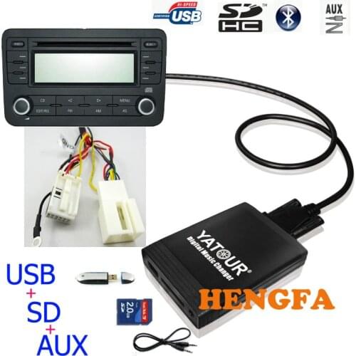 Yatour yt-m06 Car Digital CD Music Changer USB MP3 AUX adapter For 12pin VW Audi Skoda Seat Quadlock Keep existing CD changer