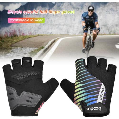 Bicycle GEL Pad Cycling Colorful Gloves Half Finger Non-slip Bike Riding Gloves Breathable Summer Sports Gym Fitness Gloves