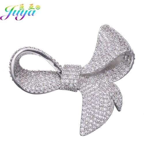 DIY Women Fashion Natural Stones Pearls Necklace Jewelry Makings Findings Supplies Copper Bowtie Connector Pendants Accessories