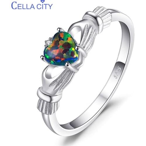 Cellacity Classic Silver 925 Ring For Women With Heart Shape Topaz Gemstones Size 6-10 Women Party Wholesale Gift