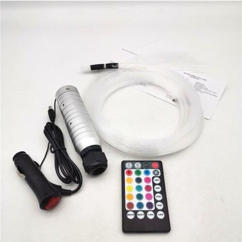 DC12V 6W RGB Fiber Optic Star Ceiling Light Kit 100PCS*2m*0.75mm Fiber Optic Engine Car Roof Star Light Device +28Key