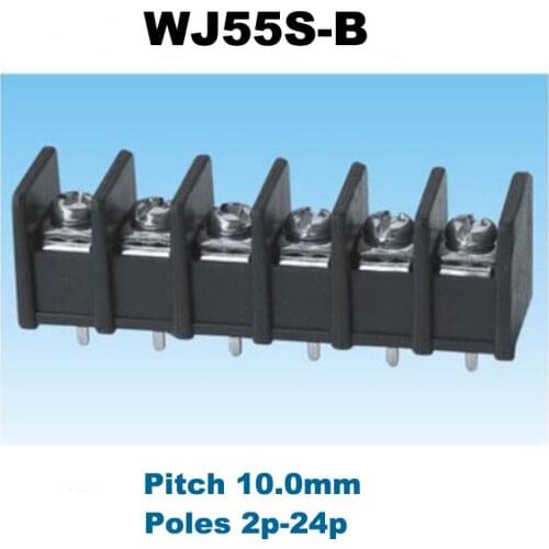 20pcs Pitch 10.0mm Straight Pin 2P 3P 4P 5P 6P 8P Barrier ScrewPCB Terminal Block Wire cable bornier Connector 55S-B 300V 20A