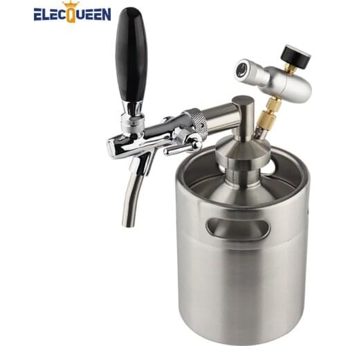 2L Beer growler Beer Spear with Adjustable tap Faucet with CO2 Injector Premium
