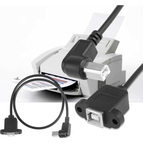 4mm USB2.0 Elbow B Male to Female Cable USB Type B Wire Socket Printer Panel Mount Extension Cable Screw Hole Connector