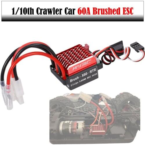 60A Brushed ESC Electric Speed Controller 6V/2A BEC for 1/10 RC Car Traxxas TRX4 Trx6 D90 HSP Redcat 4WD Tamiya Axial SCX10 HPI