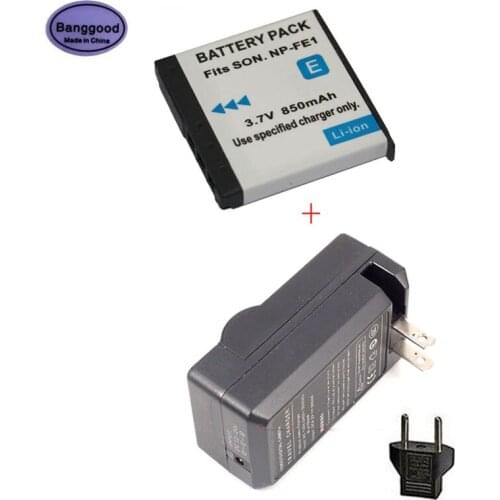 3.7V 850mAh NP-FE1 NPFE1 Camera Battery + AC Charger for Sony Cyber-shot DSC-T7/B DSC-T7/S DSC-P3 DSC-P5 DSC-P9 DSC-P7 DSC-P10