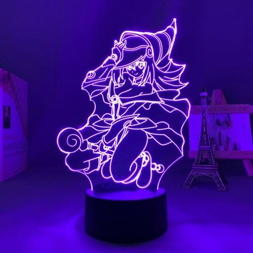 Anime Action Figure Led Night Light Manga Yu Gi Oh Dark Magician Girl for Kid Bedroom Decor Lamp Kawaii Room Decor Light Bedside