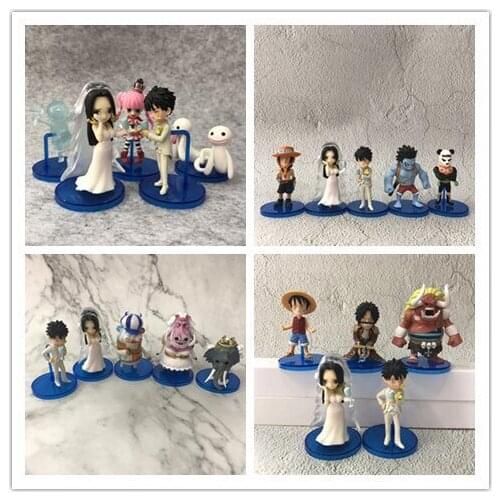 Anime One Piece WCF Treasure 3 5 wedding dresses Princess Pandaren Luffy Nightmare Wedding Toys Ornaments Gifts for Children