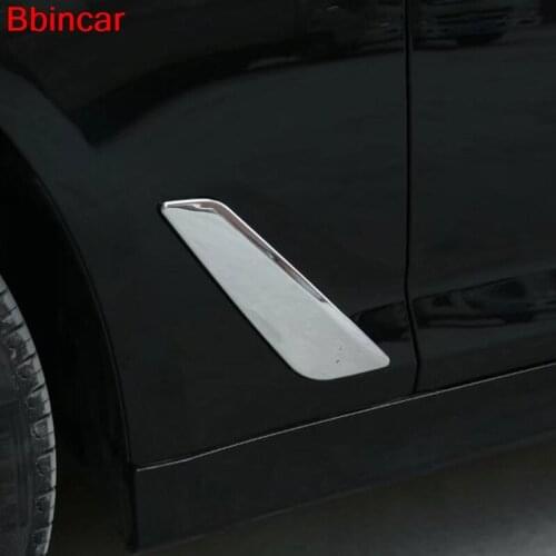 Bbincar ABS Chrome Side Body Fender Cover Air Wing Vent Trim 2pcs For BMW 5 Series G30 G31 2017 Car Styling